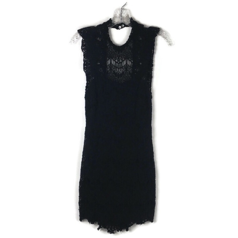 Intimately Free People Daydream Mini Elegant Lace Sleeveless Dress in Black